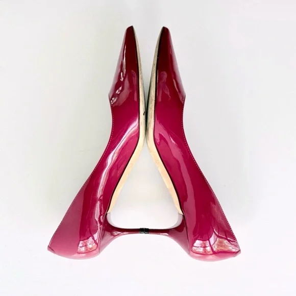 Jimmy Choo Aza Red Patent Leather Kitten Heel Pump 38.5 IT 8 US